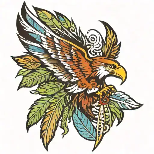 eagle feather with name Fasthorse  tattoo design idea