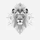 Christian Cross, Lion tattoo design idea