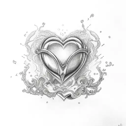 eternity heart tattoo design idea
