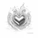eternity heart tattoo design idea