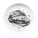 cooked chicken with three legs on a plate tattoo design idea