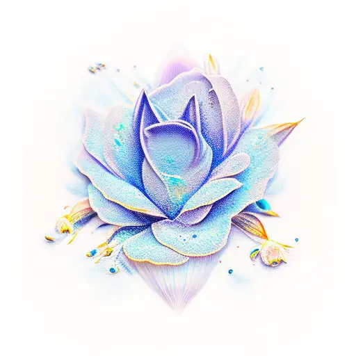 Blue Flower with Petals tattoo design idea