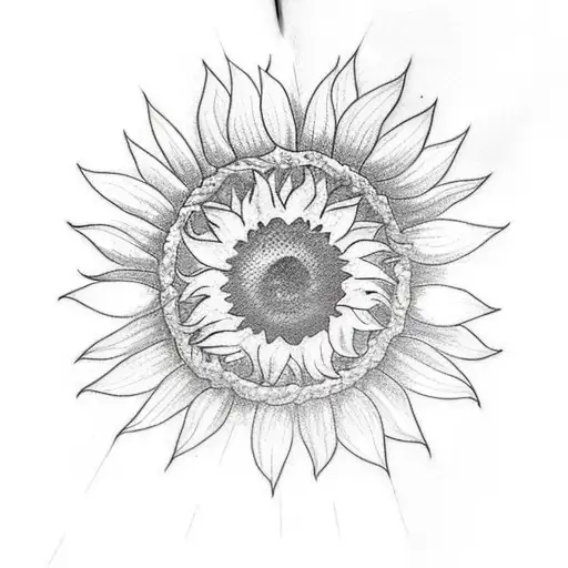 A sketch-style tattoo of a sunflower with the quote 'sunshine soldier' written in cursive, resembling a handwritten note. tattoo design idea