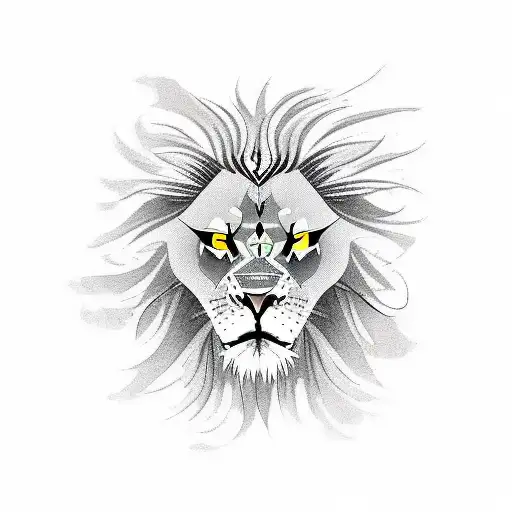 An angry lion and a phoenix tattoo design idea
