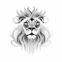 A lion and a phoenix tattoo design idea