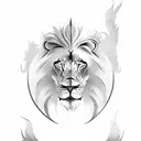 A lion and a phoenix tattoo design idea