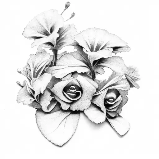african violet tattoo design idea