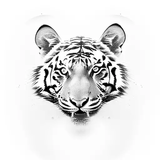 Create a black-grey tattoo of a tiger roaring into a microphone, capturing the raw energy of metal music tattoo design idea