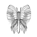 singular striped hawk feather  tattoo design idea