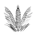 singular striped hawk feather  tattoo design idea