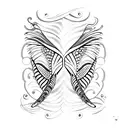 striped hawk tail feather tattoo design idea