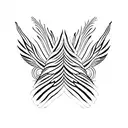 striped hawk tail feather tattoo design idea
