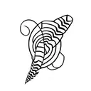 striped hawk tail feather tattoo design idea