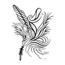 striped hawk tail feather tattoo design idea