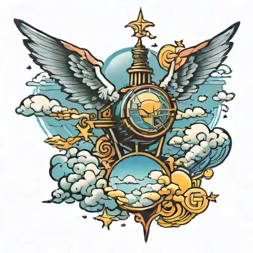 sky is the limit tattoo design idea