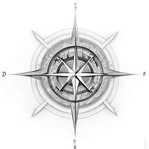 An intricate compass surrounded by iconic Lord of the Rings locations, representing the journey of a quality engineer tattoo design idea