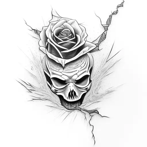 Freddy Kruger, skull, spiderwebs, wilted rose tattoo design idea