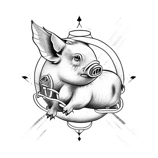 Venetian Tattoo Gathering : Tattoos : Animal : When Pig's Fly