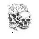 Freddy Kruger, skull, spiderwebs, wilted rose tattoo design idea