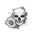 Freddy Kruger, skull, spiderwebs, wilted rose tattoo design idea