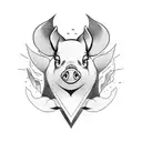 flying pig tattoo design idea