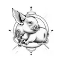 flying pig tattoo design idea