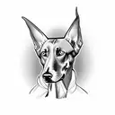 Doberman with wings tattoo design idea