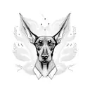 Doberman with wings tattoo design idea