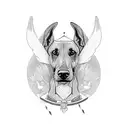 Doberman with wings tattoo design idea