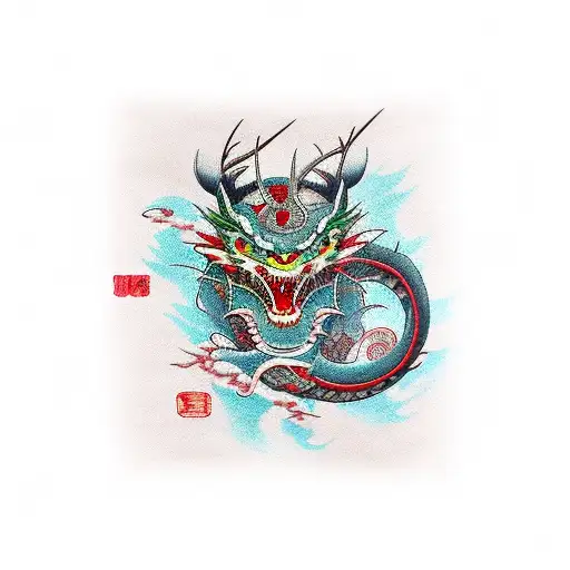 Japanese inspired outter arm sleeve, which incorporates samurais, yakuza, cherry blossoms, dragons tattoo design idea