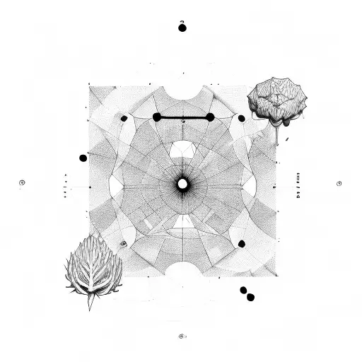 prime number cartesian plane plot graph, geometry, plant life, human existence, dots, fade, soft, dark angular contrast, tattoo design idea