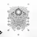 prime number cartesian plane, geometry, plant life, human existence, dots, fade, soft, dark angular contrast tattoo design idea