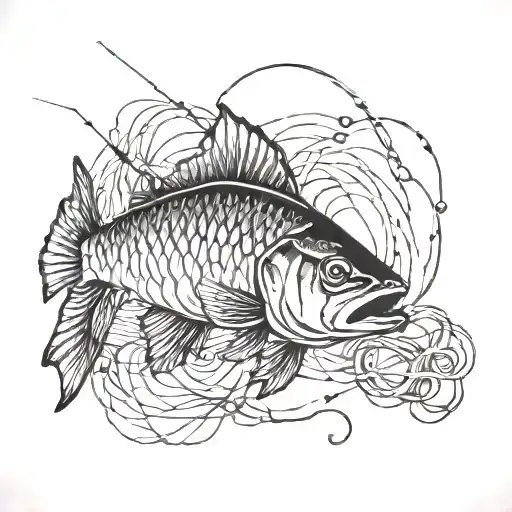fishing line tattoo tattoo design idea