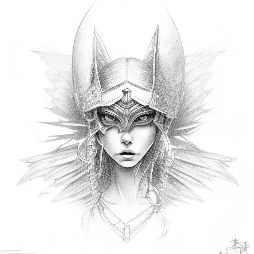 bad and dark angel  tattoo design idea