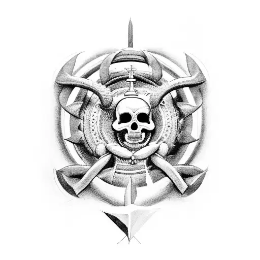 religión, bomba atómica, teatro, guerra, muerte, gobiernos, onu, vikingos, iluminati, infierno tattoo design idea