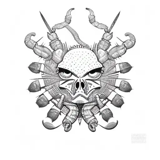 aztec scorpion  tattoo design idea