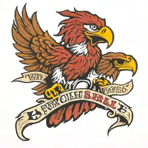 A tattoo of the client's kids' names written in a bold, traditional font, surrounded by images of their favorite sports teams' logos like the Eagles and Phillies tattoo design idea