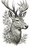 stag head tattoo design idea