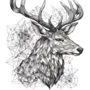 stag head tattoo design idea