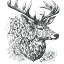 stag head tattoo design idea