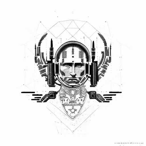 Putin Cyberpunk tattoo design idea