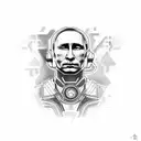 Putin Cyberpunk tattoo design idea