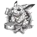 pikachu met potje snus tattoo design idea