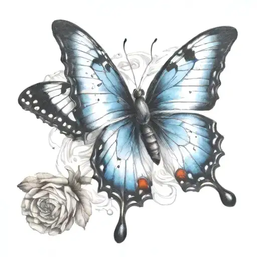 butterfly metamorphosis portrayed tattoo design idea