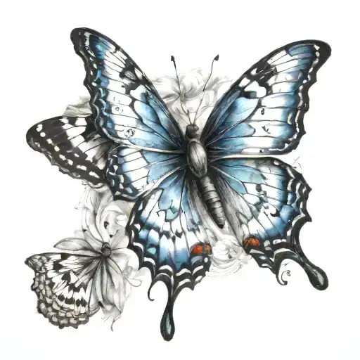 butterfly metamorphosis using a butterfly surrounded tattoo design idea