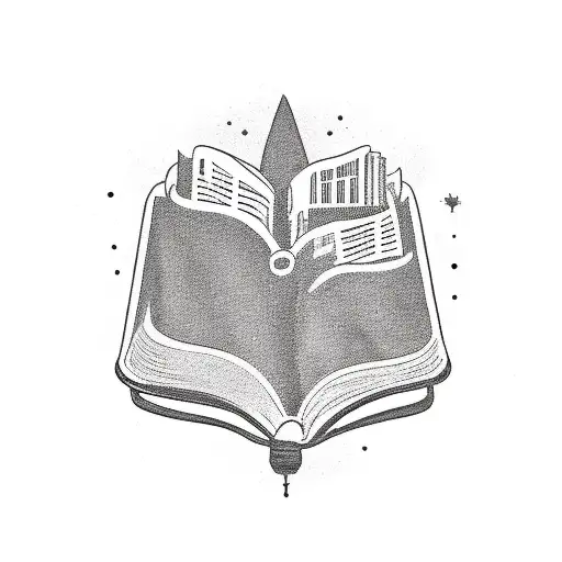 A tattoo design featuring the Bible and the city of Nashville tattoo design idea