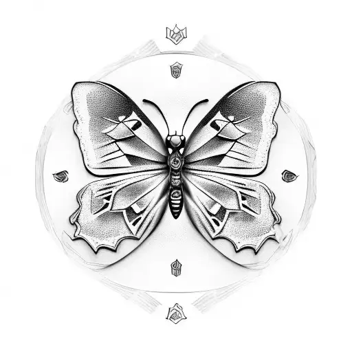 A butterfly emerging from a gaming controller tattoo design idea