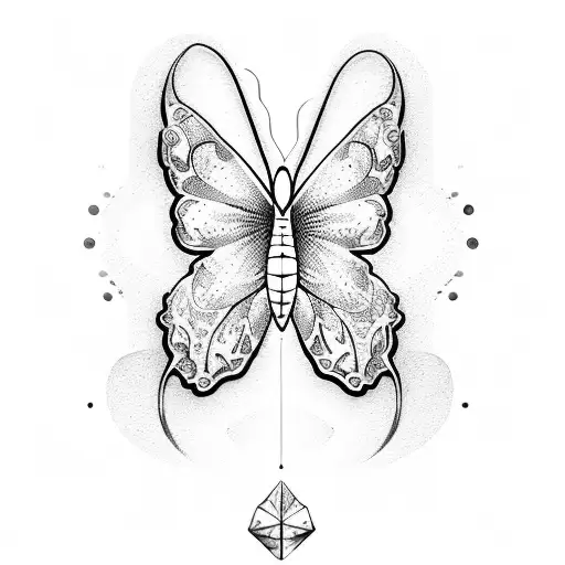 A gaming controller transforming into a butterfly while swimming in the River Thames tattoo design idea