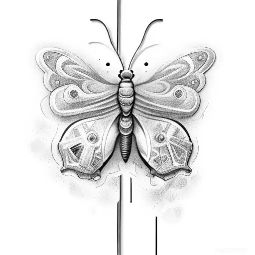 A butterfly emerging from a gaming controller tattoo design idea