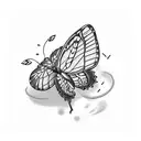 A Fortnite character catching butterflies in London tattoo design idea